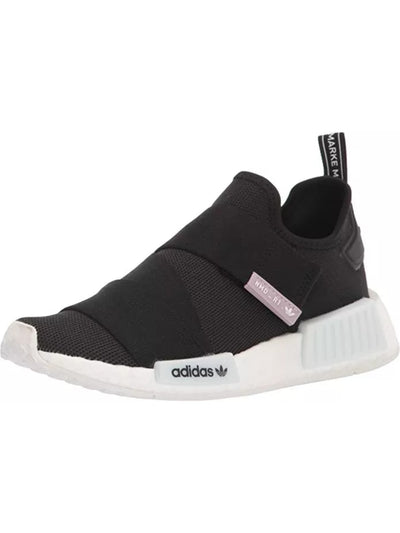 ADIDAS Womens Black Mixed Media Elastic Crisscross Straps Back Pull-Tab Padded Nmd R1 Round Toe Wedge Sneakers Shoes 7.5