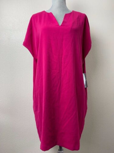 AMERICAN LIVING Womens Purple Dolman Sleeve V Neck Above The Knee Shift T-Shirt Dress 16