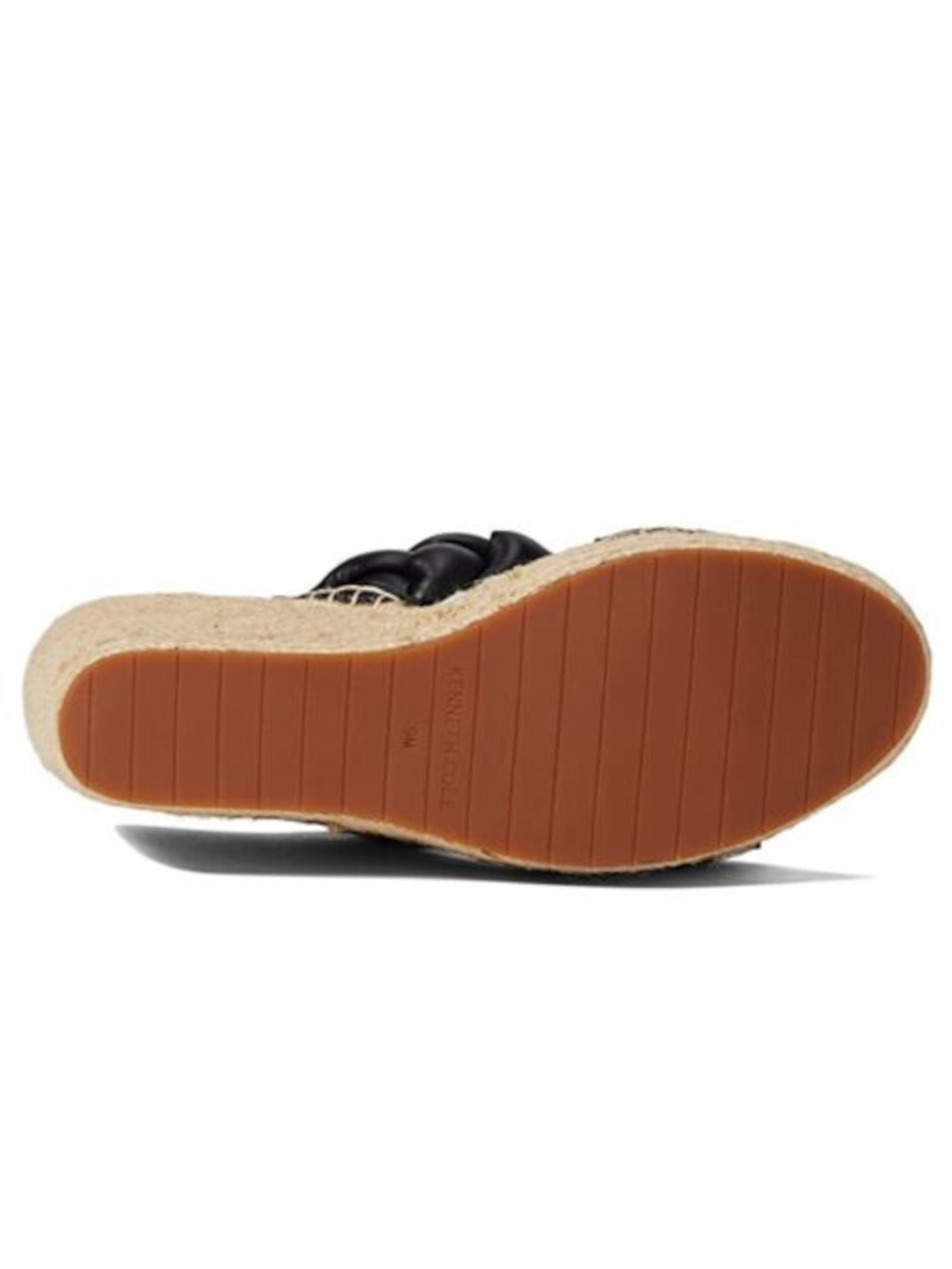 KENNETH COLE NEW YORK Womens Black 1-1/2" Platform Braided Comfort Olivia Round Toe Wedge Slip On Espadrille Shoes 7.5 M