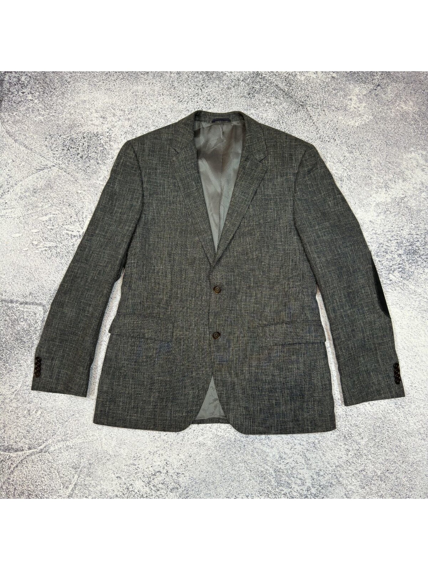HUGO BOSS Mens Brown Single Breasted, Plaid Blazer 48R 32 WAIST
