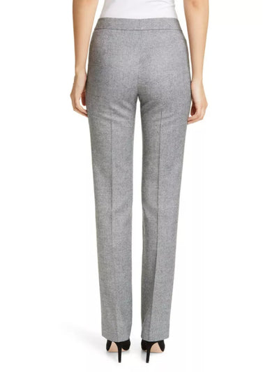 LAFAYETTE 148 NEW YORK Womens Gray Zippered Unlined Heather Wear To Work Straight leg Pants 0