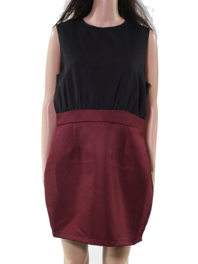 AX PARIS Womens Maroon Sleeveless Above The Knee Sheath Dress 12