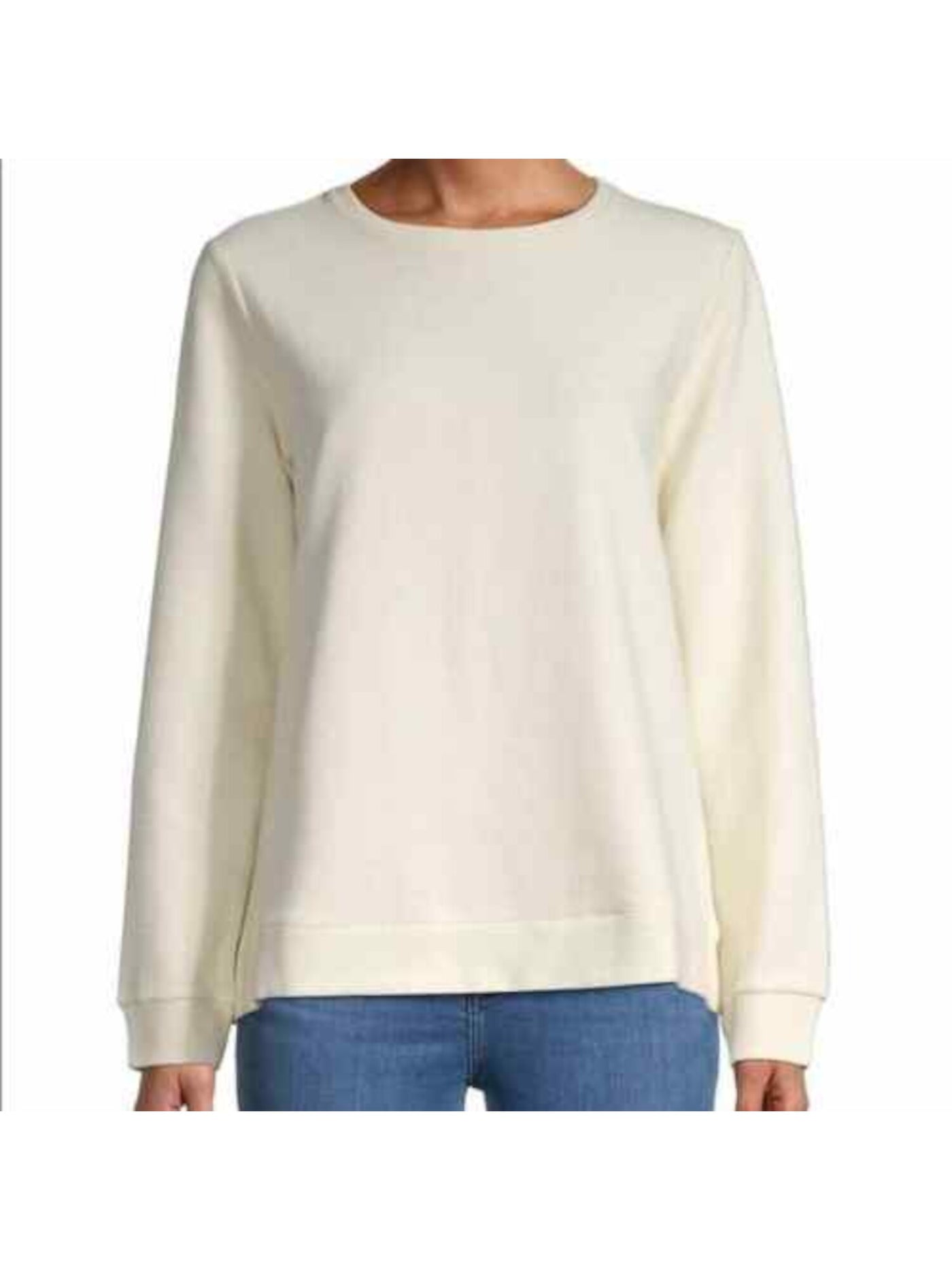 EILEEN FISHER Womens Ivory Crew Neck Wear To Work Sweater M