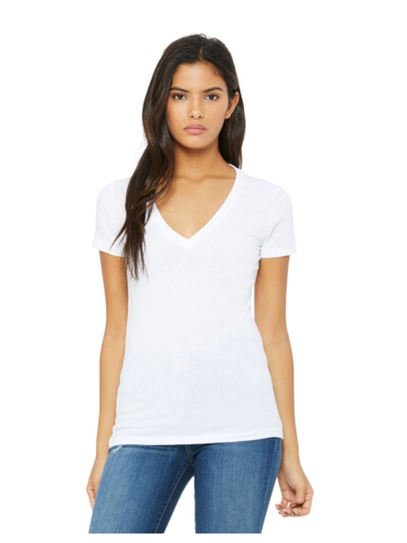 DOLAN Womens Textured Ribbed Neckline Short Sleeve V Neck T-Shirt