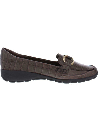 EASY SPIRIT Womens Brown Removable Insole Moc Toe Breathable Arch Support Slip On Leather Loafers 6 M