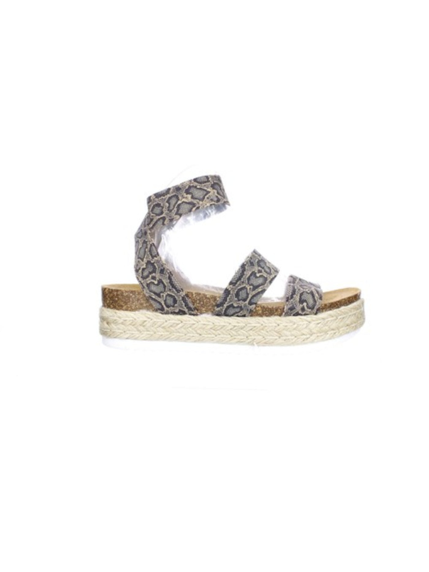 STEVE MADDEN Womens Brown Crisscross Straps Ankle Strap Kimmie Round Toe Platform Slip On Espadrille Shoes 6 M