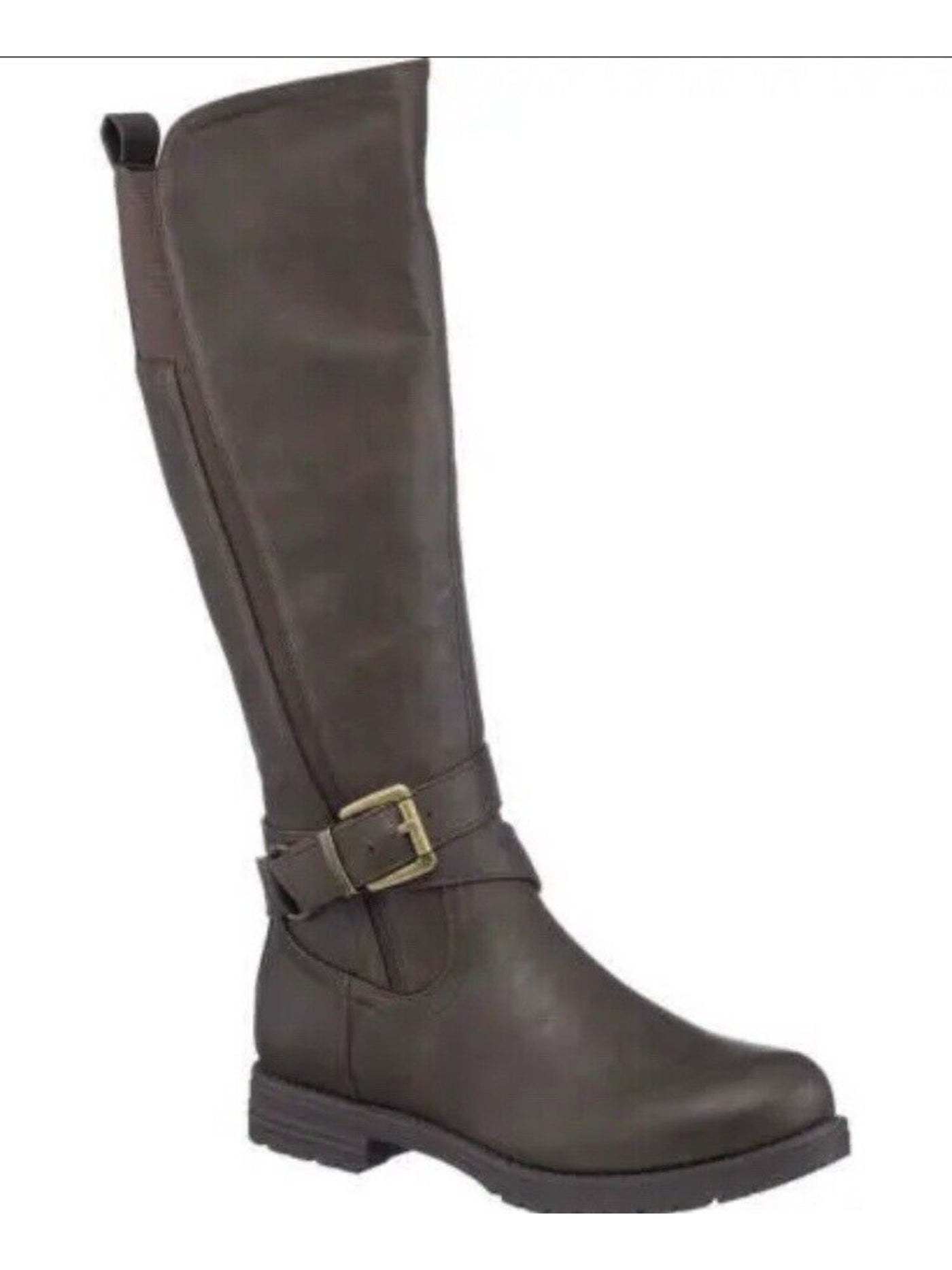 G.C. SHOES Womens Brown Comfort Aston Round Toe Block Heel Zip-Up Riding Boot 9