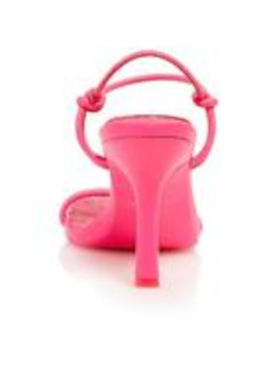 AQUA Womens Pink Padded Strappy Alaya Square Toe Stiletto Slip On Heeled Sandal 6 M