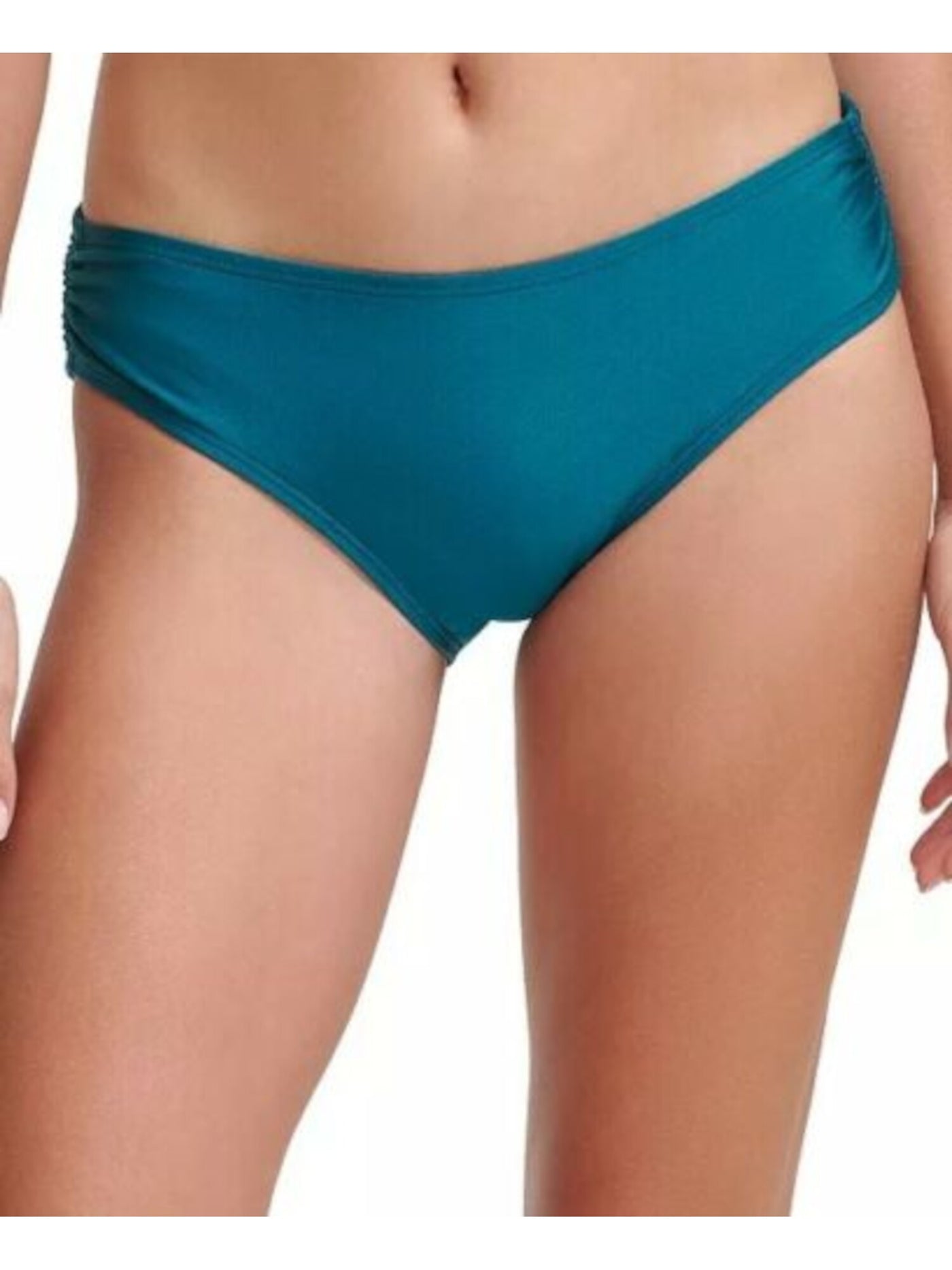 CALVIN KLEIN Women's Teal Stretch Lined Full Coverage UV Protection Hipster Swimsuit Bottom S