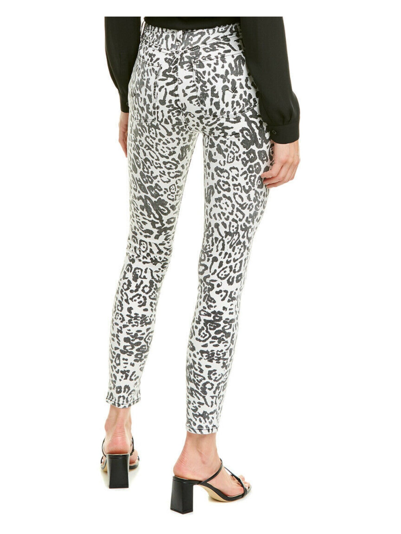 HUDSON Womens Black Animal Print Skinny Jeans Size: 24