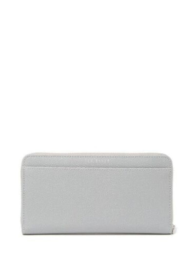 TED BAKER LONDON Women's Gray Aine Satin Bow Detail With Logo Printed Slip Lining Pebbled Strapless Wallet