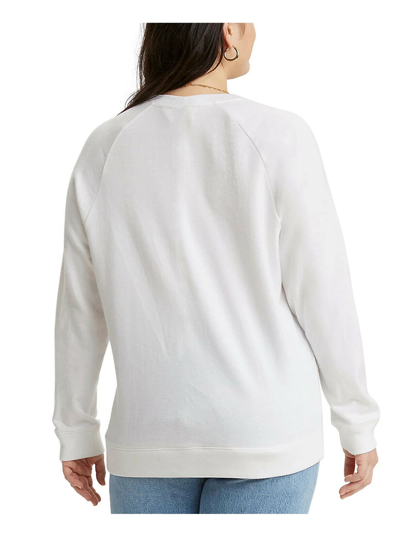 LEVI'S Womens White Printed Sweatshirt Plus Size: 1X