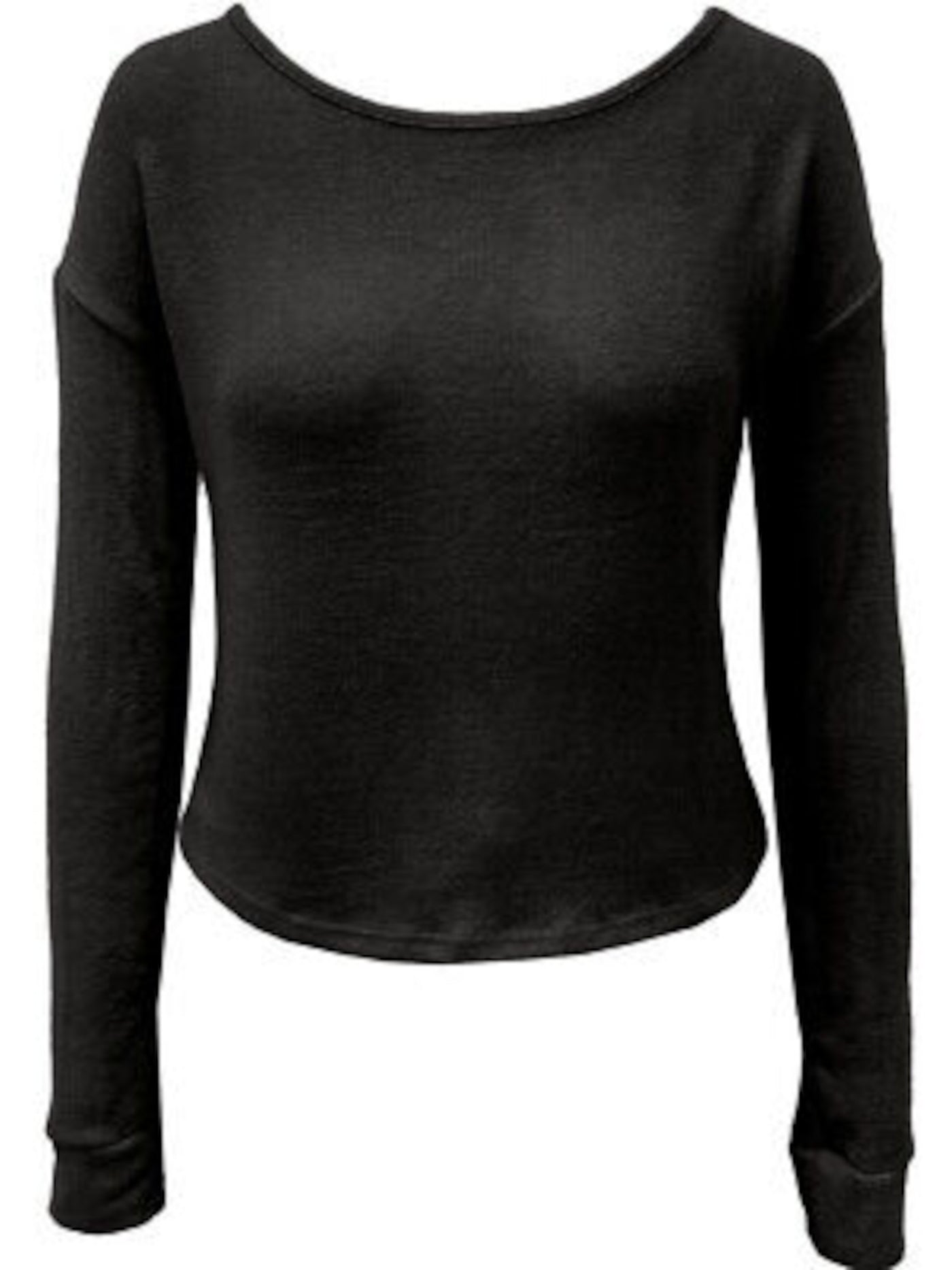 ALFANI Intimates Black Knit Round Neck Sleep Shirt Pajama Top S