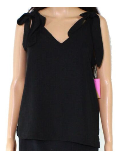 RILEY&RAE Womens Black Sleeveless V Neck Tank Top XS