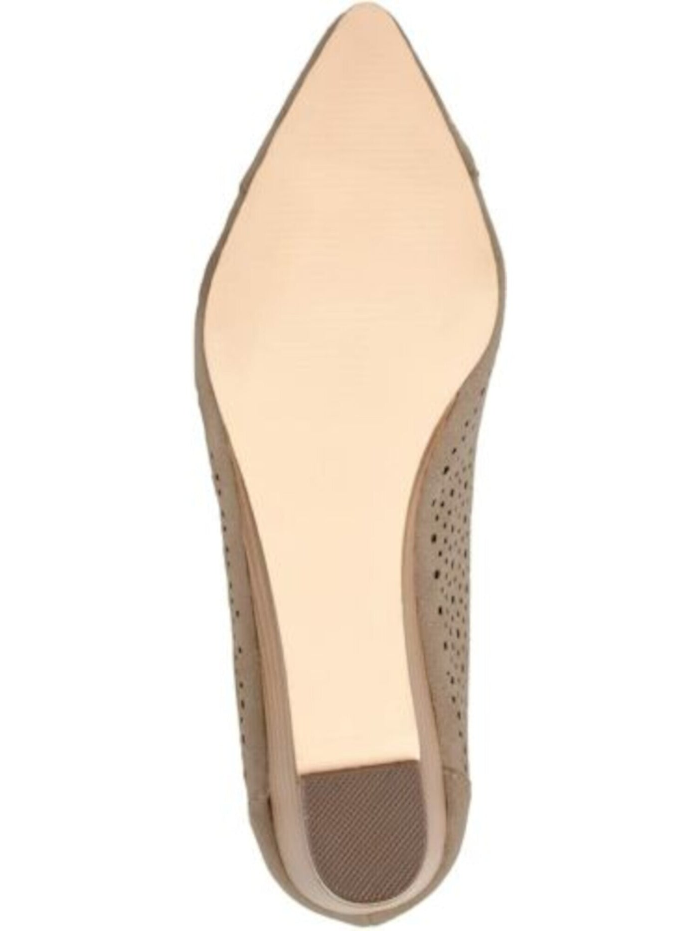 JOURNEE COLLECTION Womens Beige Comfort Perforated Finnola Pointed Toe Wedge Slip On Pumps Shoes M