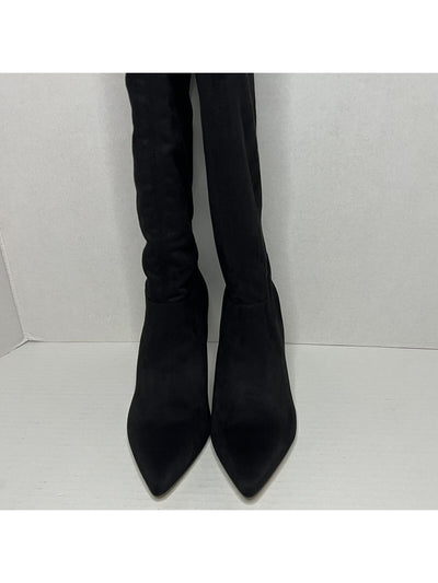 BCBGENERATION Womens Black Gored Padded Marlo-w Pointed Toe Stiletto Suede Heeled Boots 5.5 M