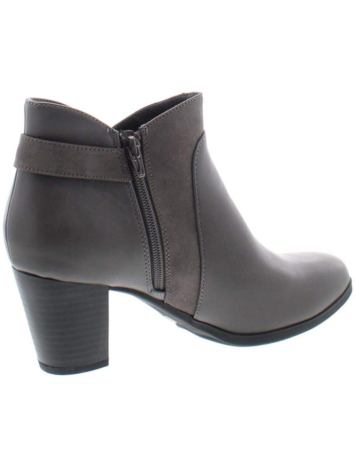 GIANI BERNINI Womens Gray Logo Slip Resistant Cushioned Artemyss3 Round Toe Block Heel Zip-Up Booties 9.5 M