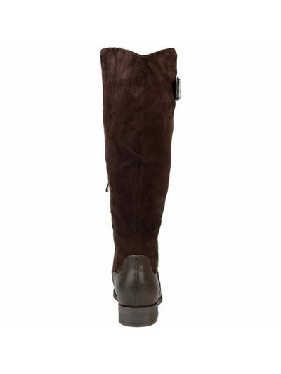 JOURNEE COLLECTION Womens Brown Buckle Accent Frenchy Round Toe Dress Boots Shoes 7.5