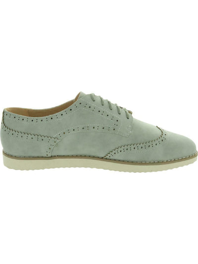 JOURNEE COLLECTION Womens Gray Wingtip Detail Cushioned Sissy Almond Toe Lace-Up Loafers Shoes 6