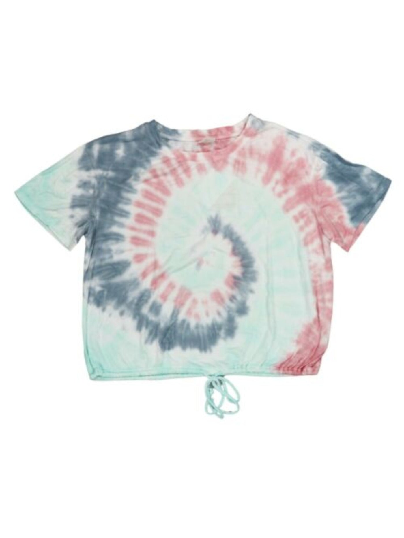 SELF E Womens Navy Tie Dye Short Sleeve Crew Neck T-Shirt L