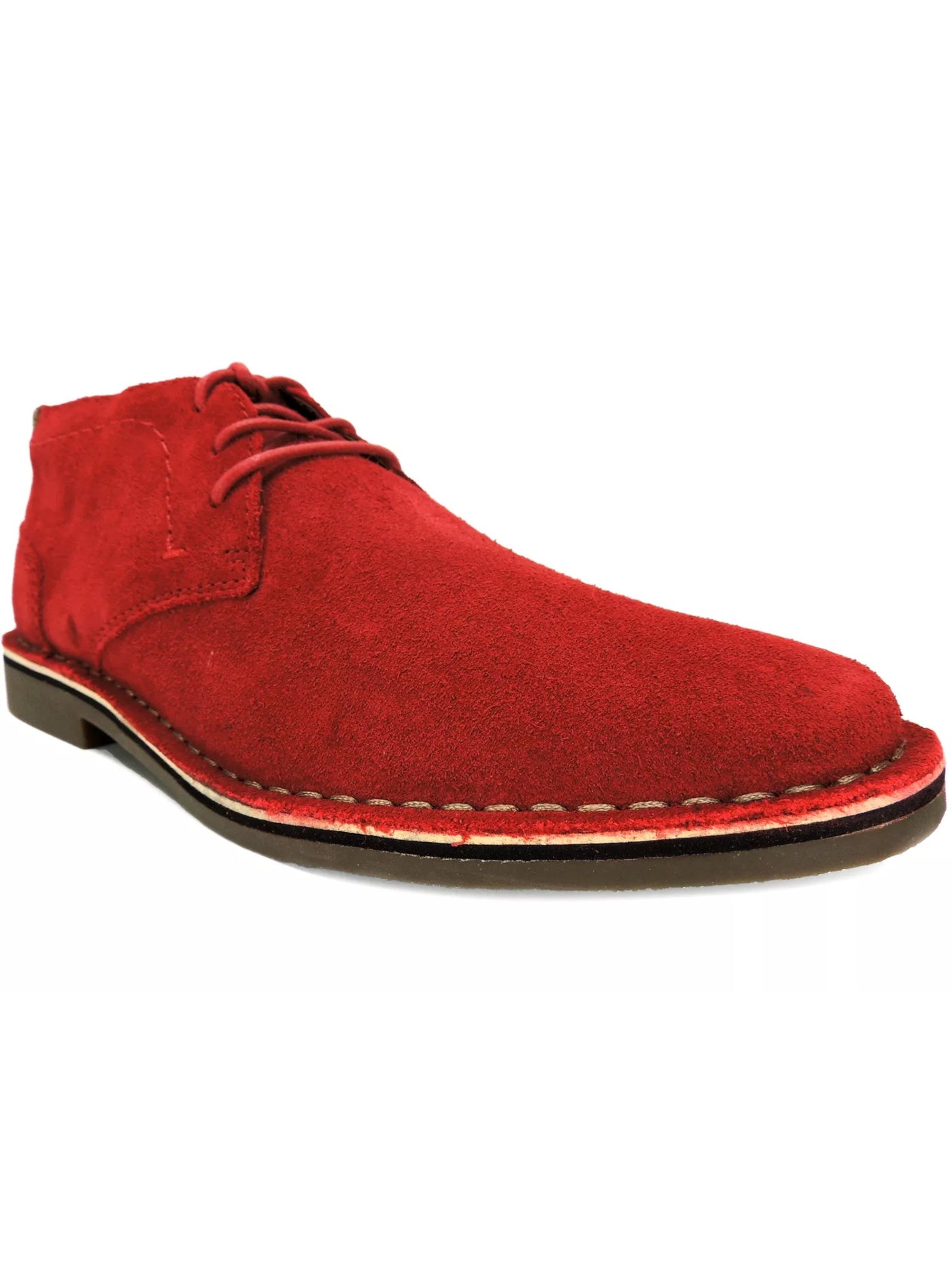 REACTION KENNETH COLE Mens Red Padded Desert Sun Round Toe Lace-Up Leather Chukka Boots 9.5 M