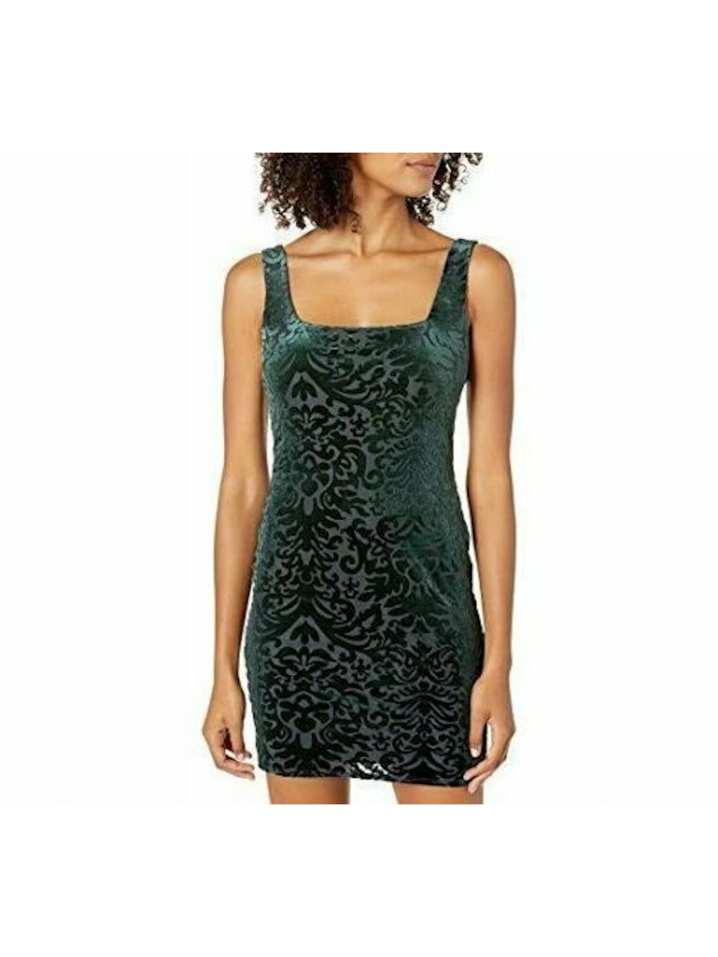 JUMP Womens Green Printed Sleeveless Mini Body Con Dress Size: XS