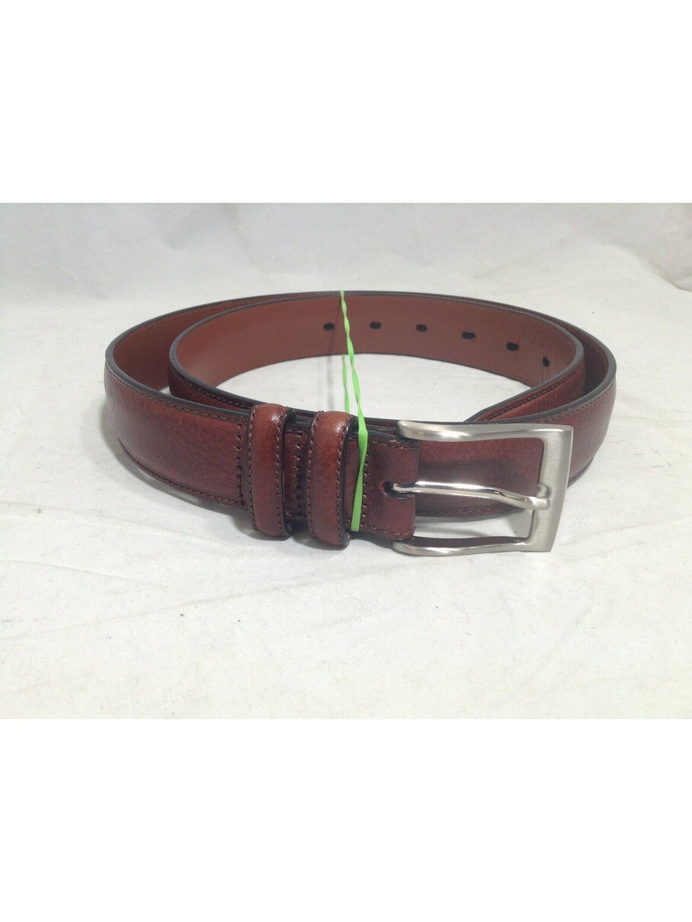 PERRY ELLIS Mens Brown Double Loop Portfolio Leather Casual Belt 42