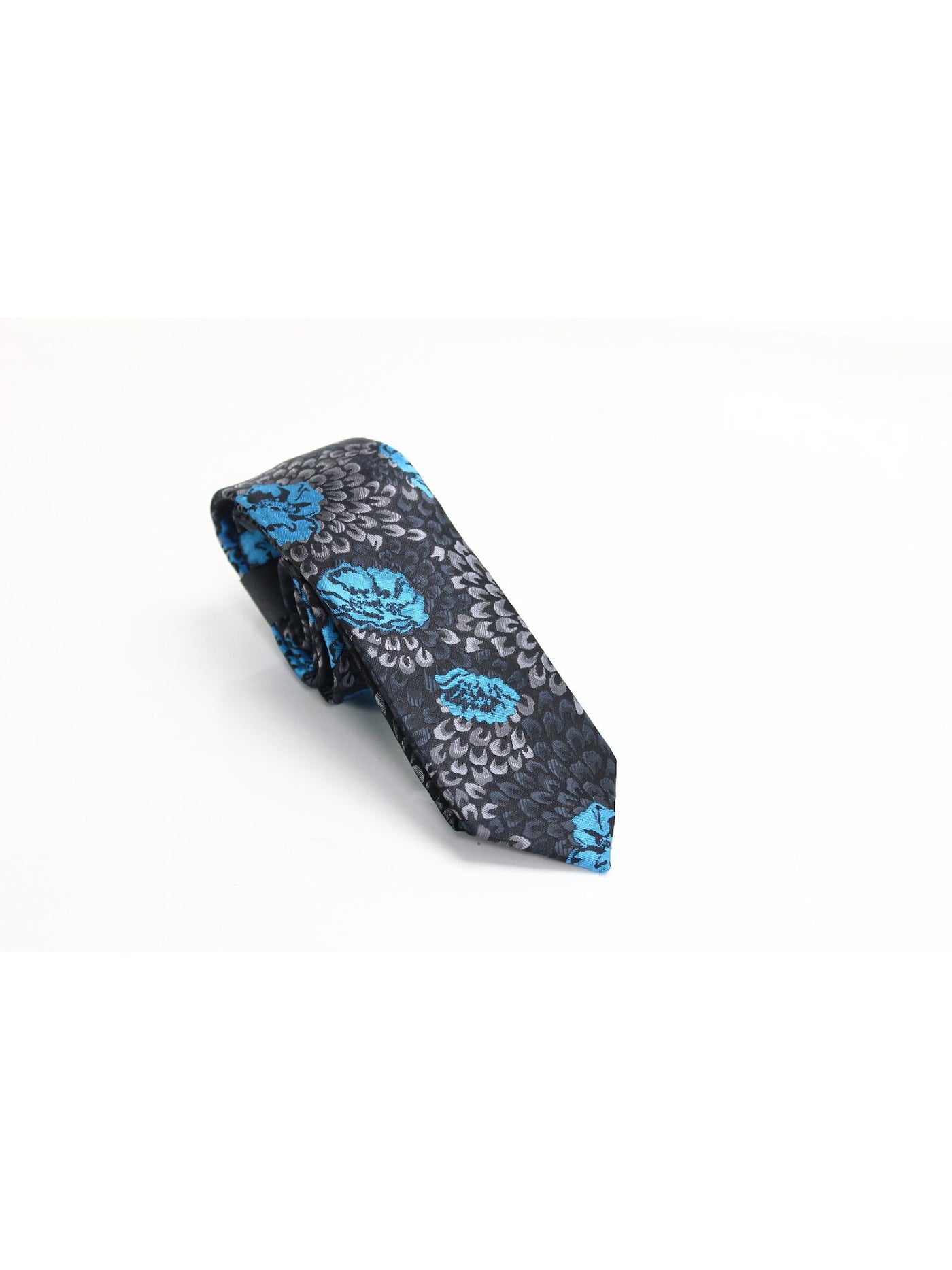 INC Mens Blue Floral Slim Neck Tie