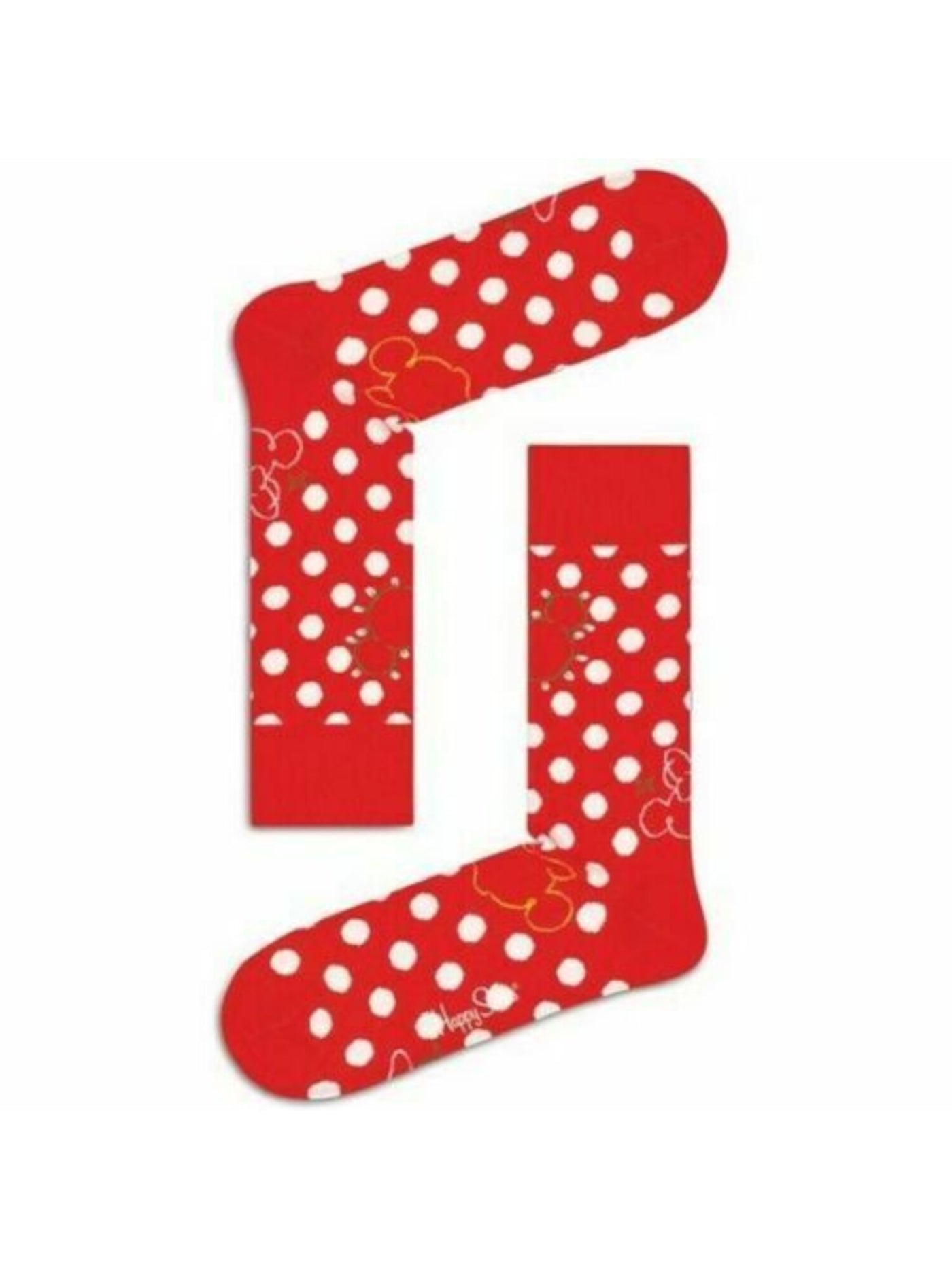 HAPPY SOCKS Red Graphic Novelty Crew Socks 10-13