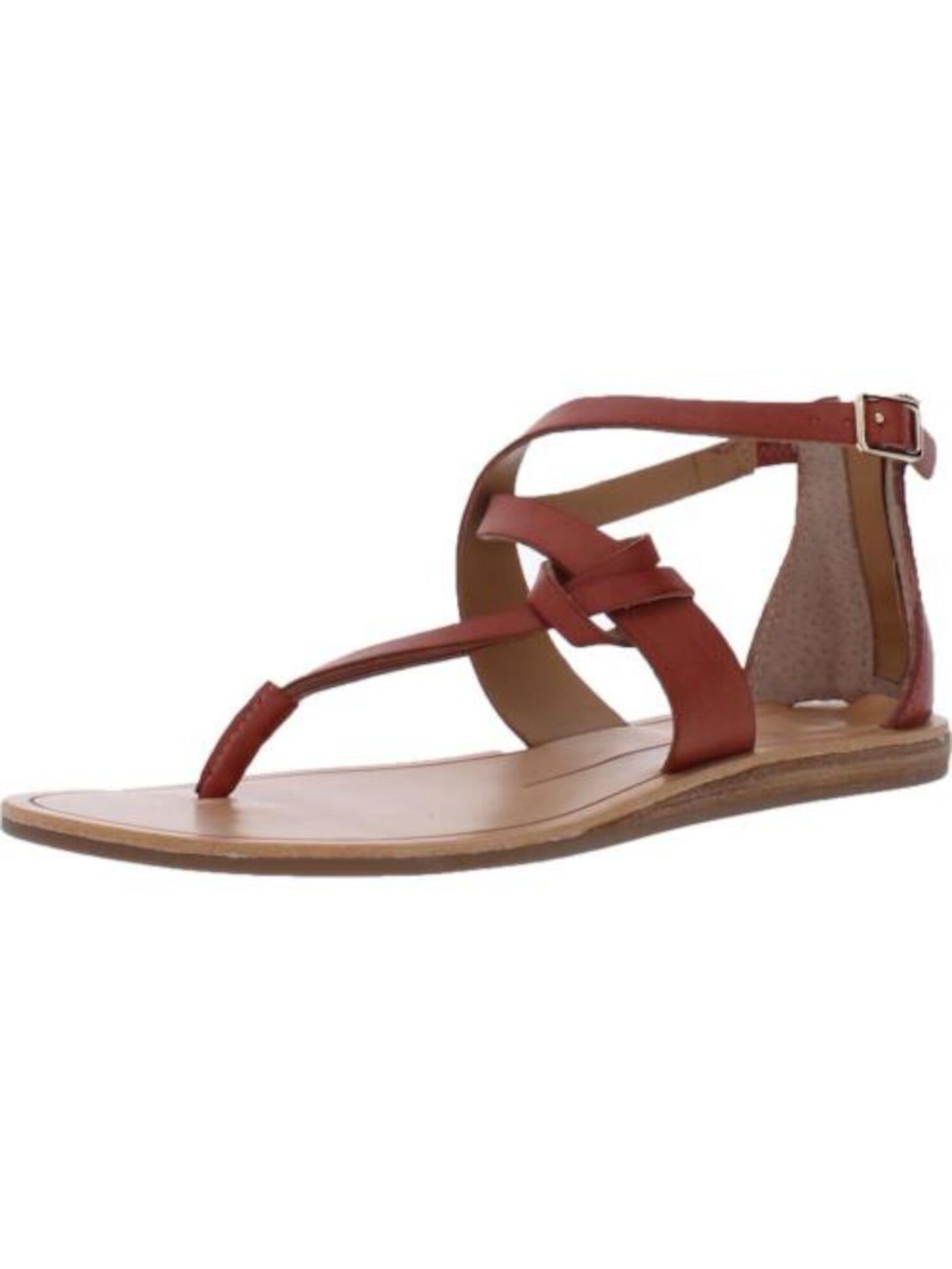 DOLCE VITA Womens Rose Stella Brown Delaney Round Toe Zip-Up Sandals Shoes 6