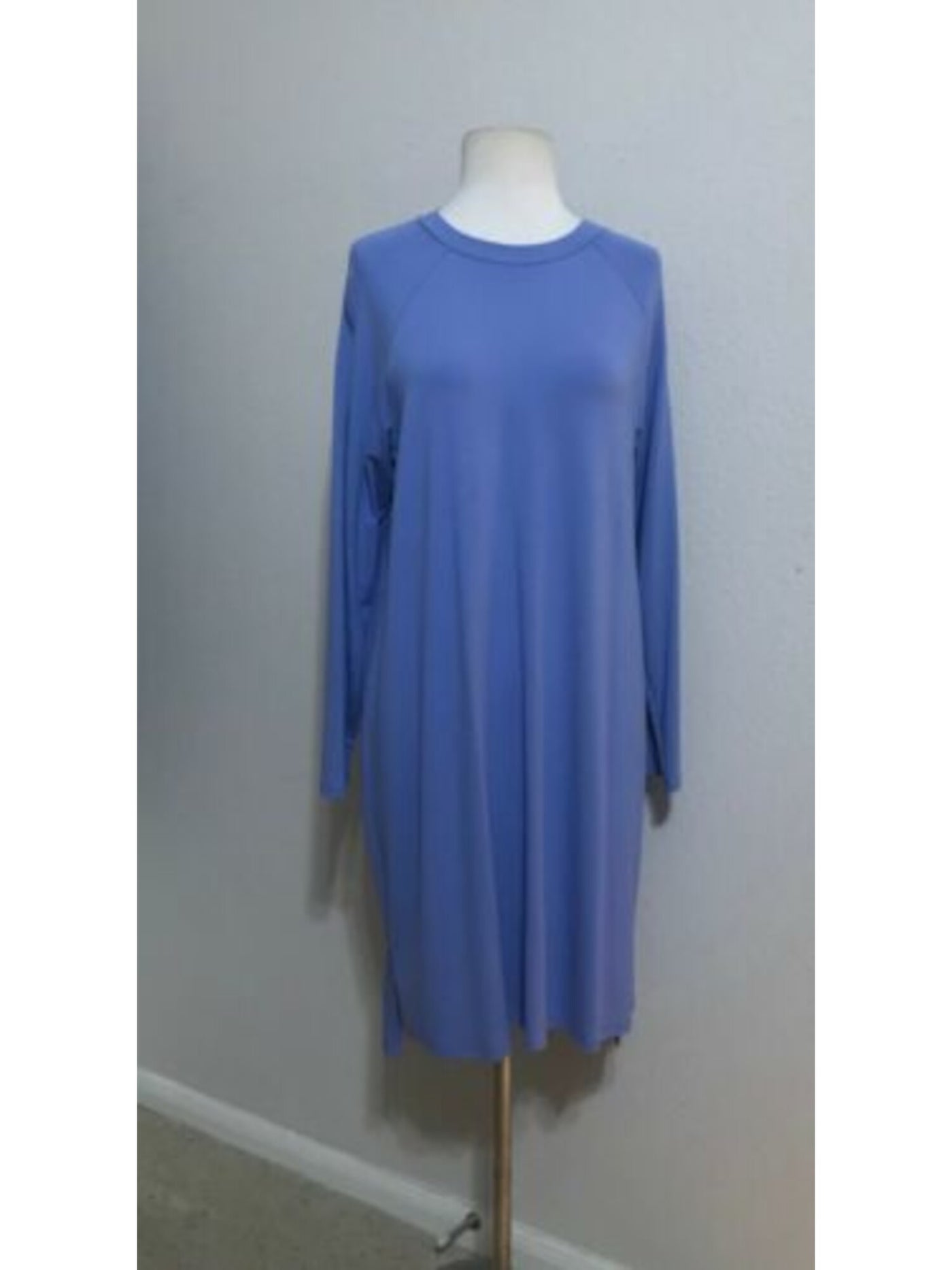 EILEEN FISHER Womens Purple Stretch Crew Neck Above The Knee Shift Dress S