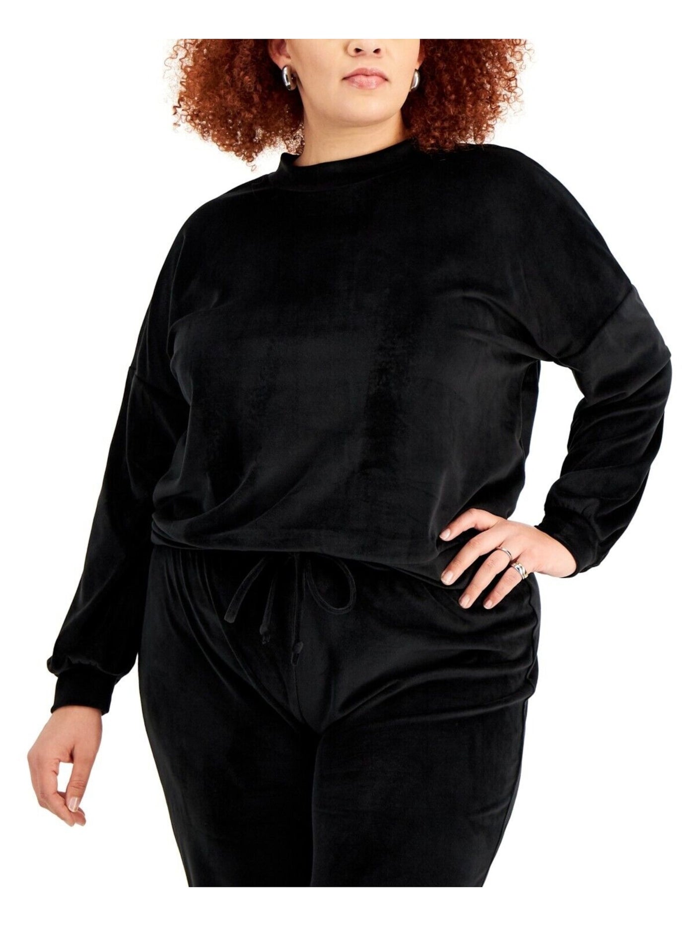 LOVE FIRE Womens Black Sweatshirt Plus 1X