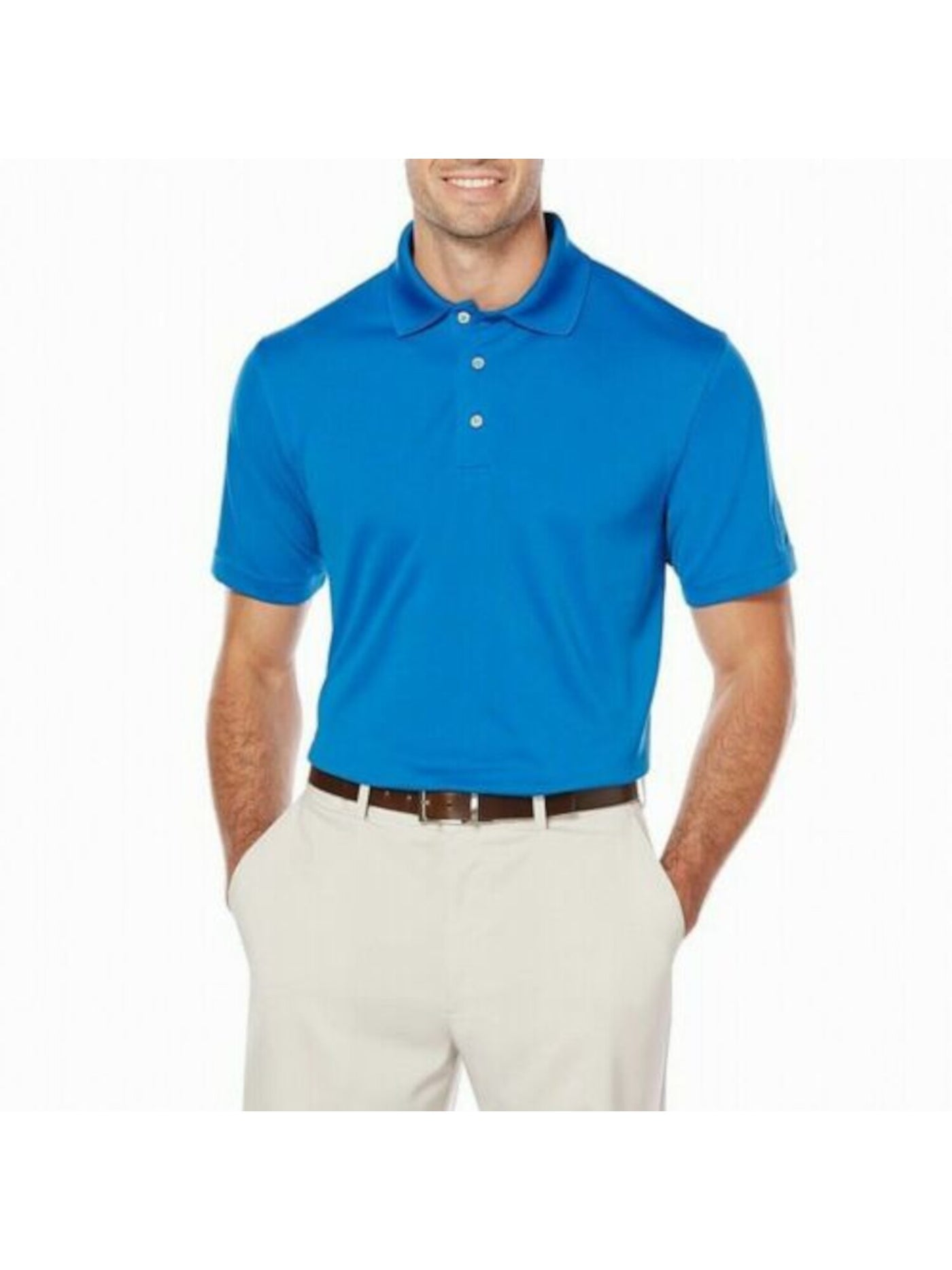 HYBRID APPAREL Mens Blue Moisture Wicking Polo S