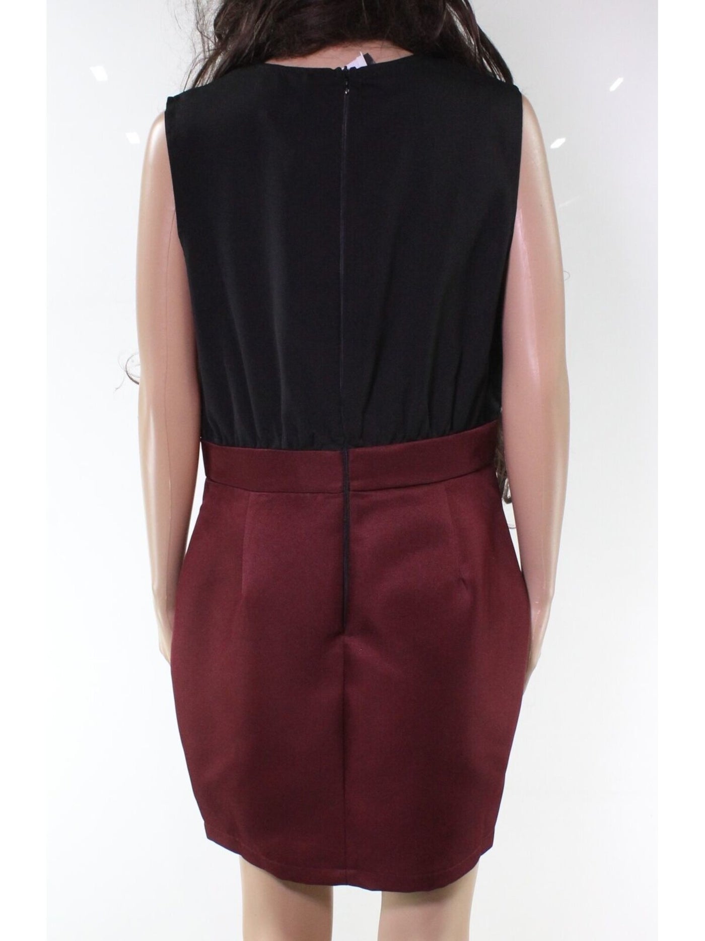 AX PARIS Womens Maroon Sleeveless Above The Knee Sheath Dress 12