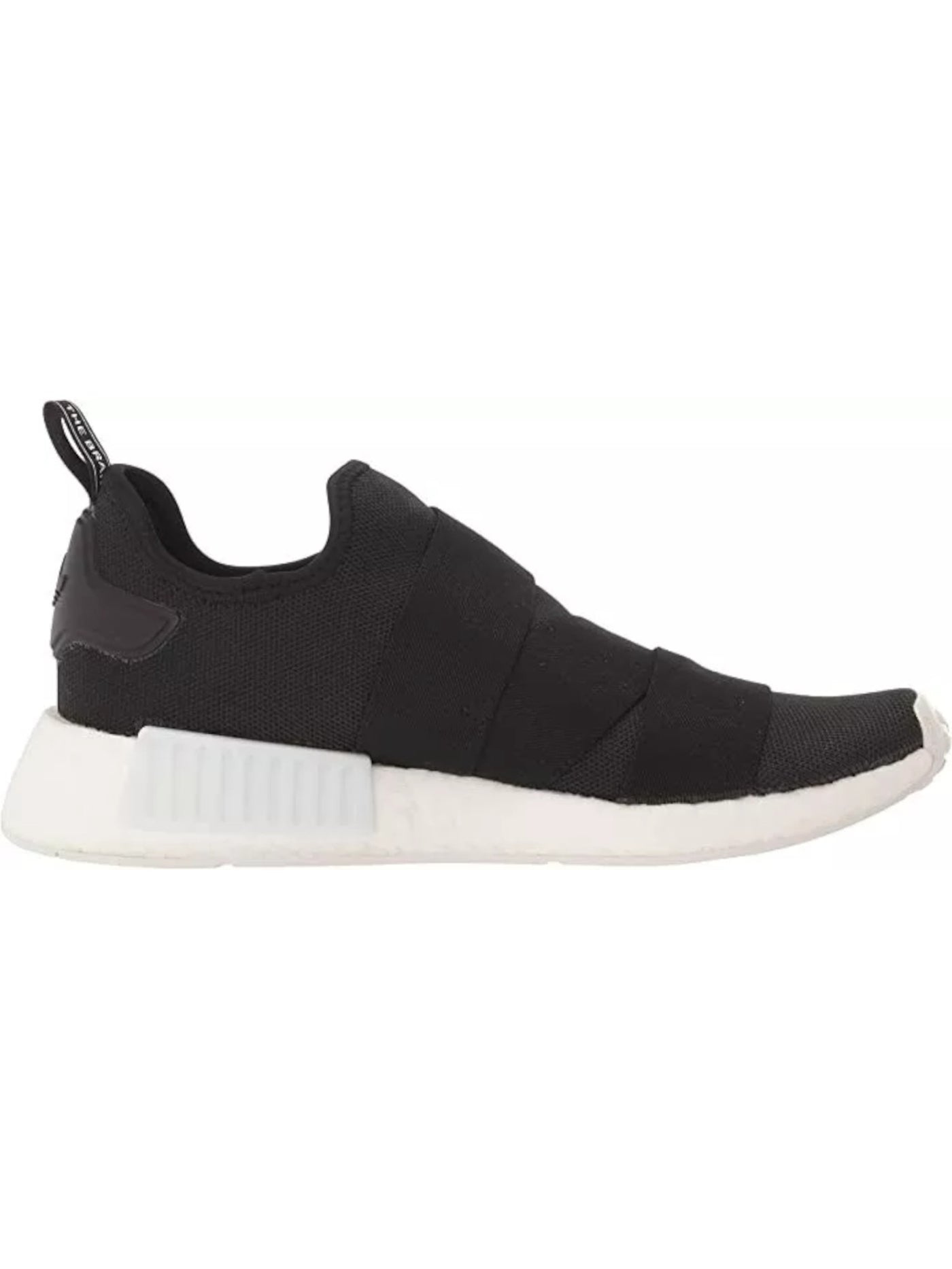 ADIDAS Womens Black Mixed Media Elastic Crisscross Straps Back Pull-Tab Padded Nmd R1 Round Toe Wedge Sneakers Shoes 7