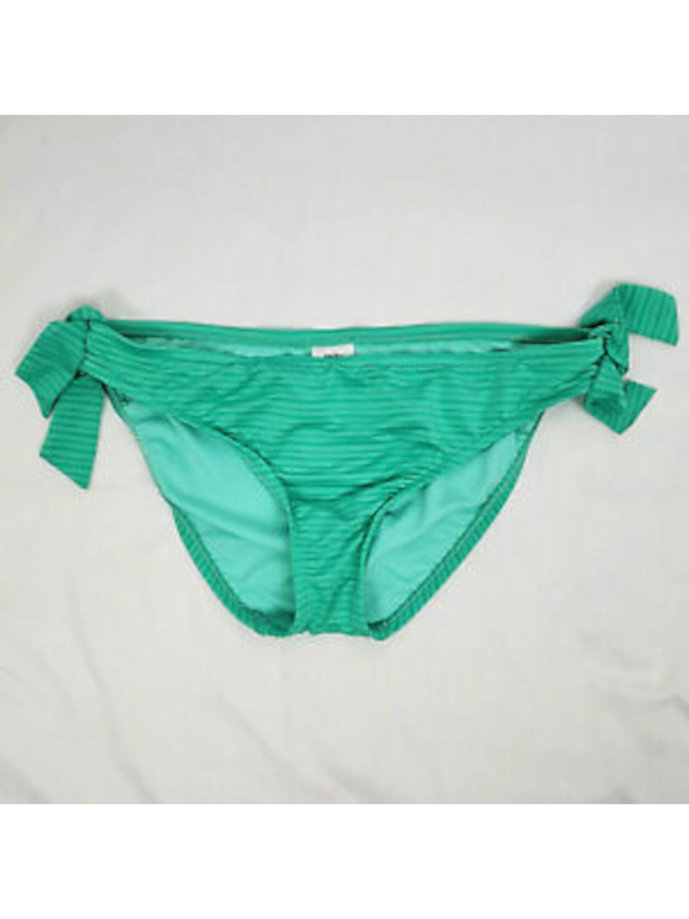 MOSSIMO SUPPLY CO. Women's Green Striped Tie Sides Lined Bikini Swimwear Bottom XL