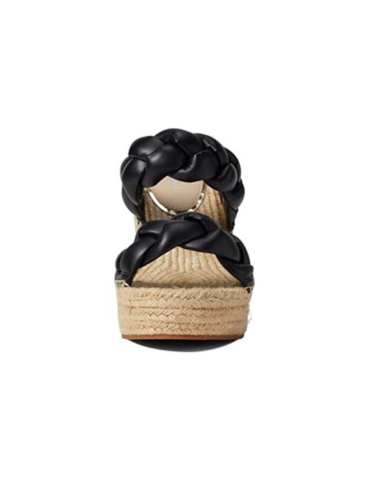 KENNETH COLE Womens Black 1-1/2" Platform Braided Comfort Olivia Round Toe Wedge Slip On Espadrille Shoes 9 M
