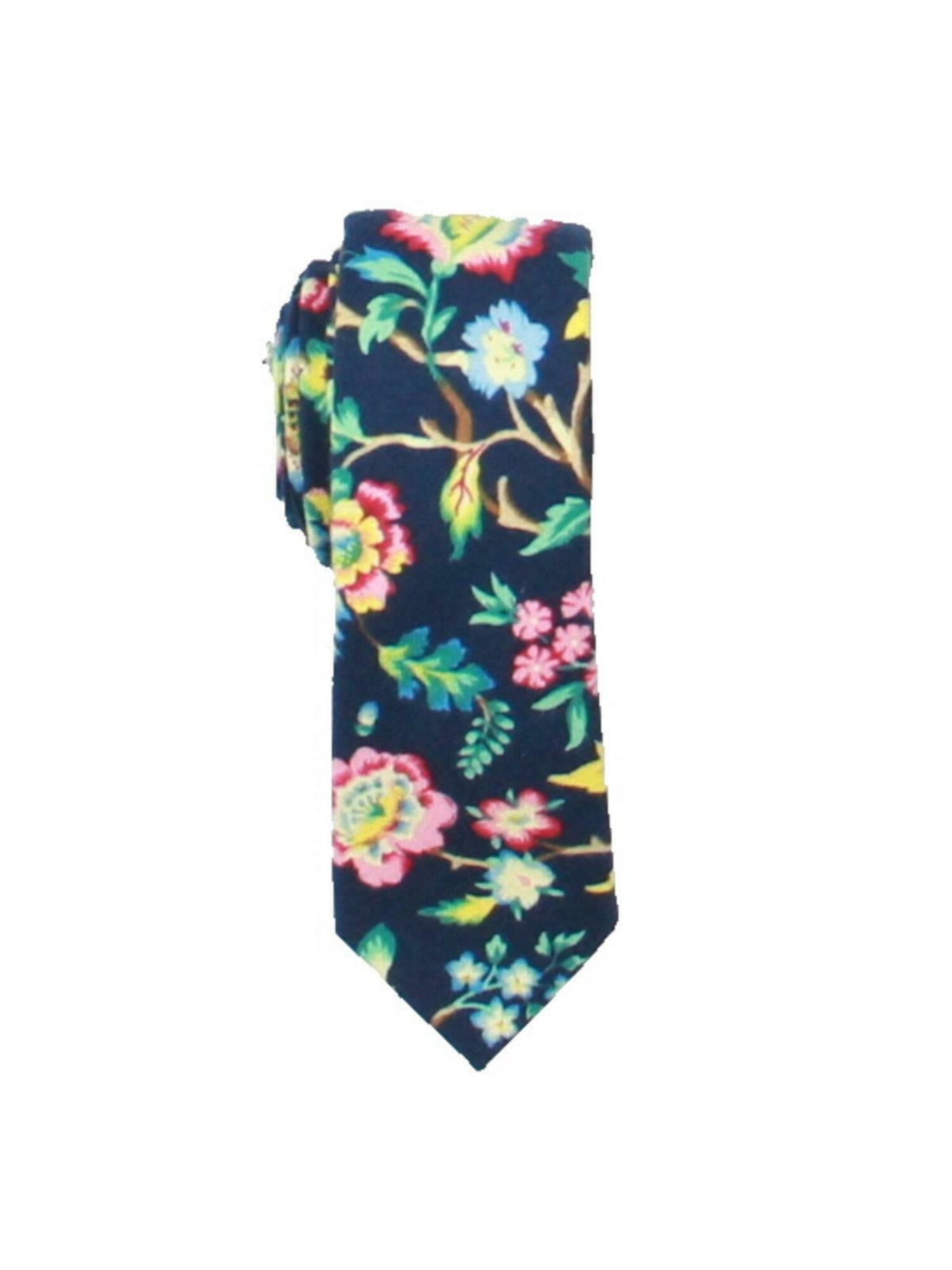 BAR III Mens Crown Floral Floral Slim Neck Tie