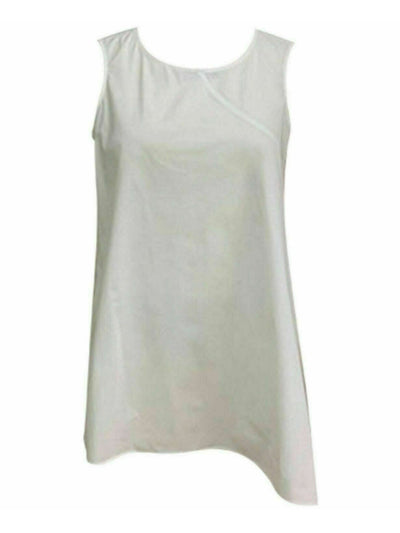 ALFANI Womens White Sleeveless Jewel Neck Top M