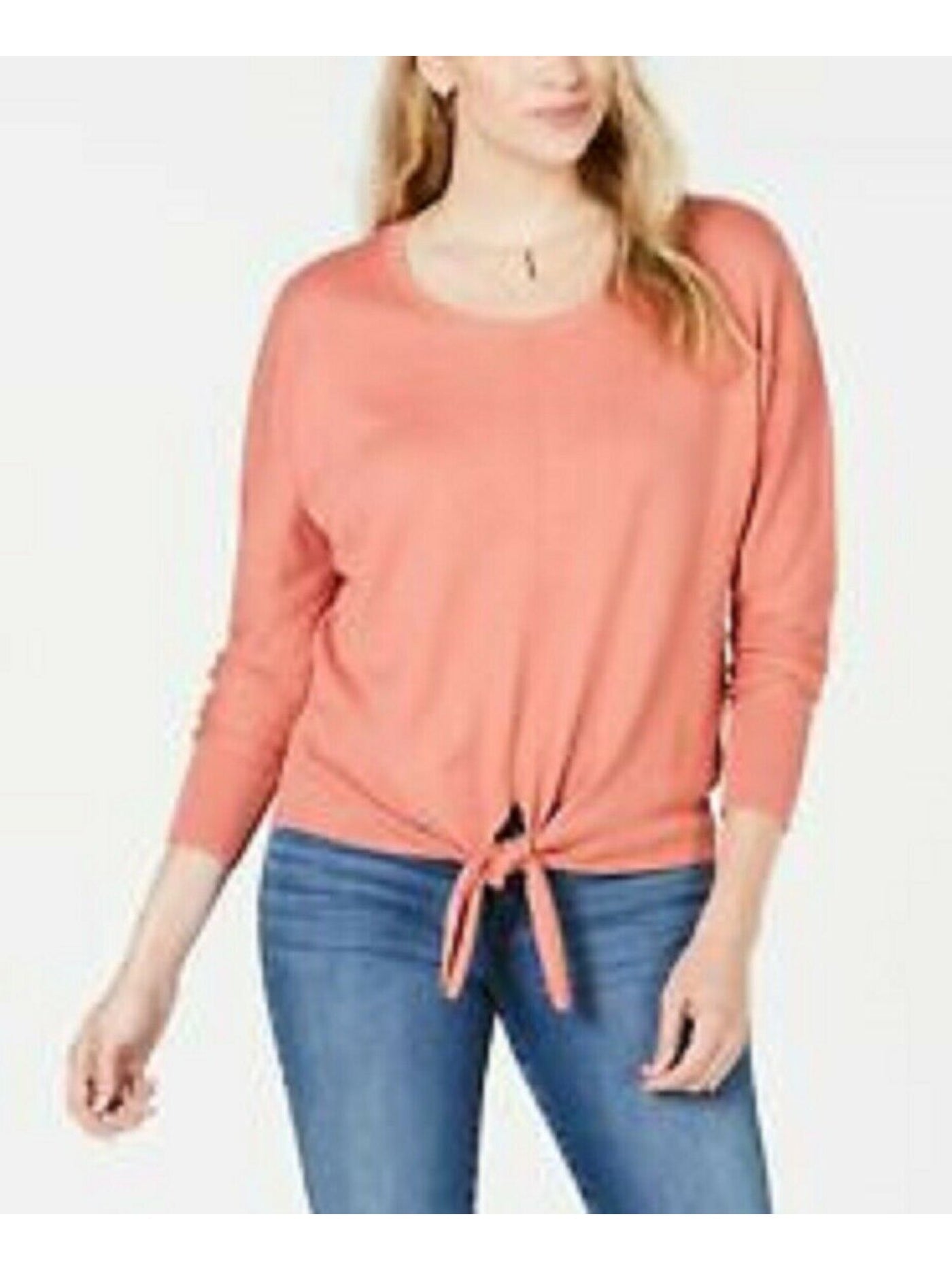 STYLE & COMPANY Womens Coral Long Sleeve Scoop Neck Sweater Petites PXL