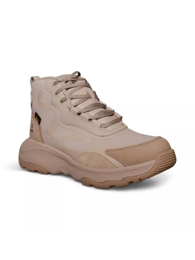TEVA Womens Beige Mixed Media Hee Pull-Tab Waterproof Treaded Geotrecca Rp Round Toe Wedge Lace-Up Hiking Boots 9.5