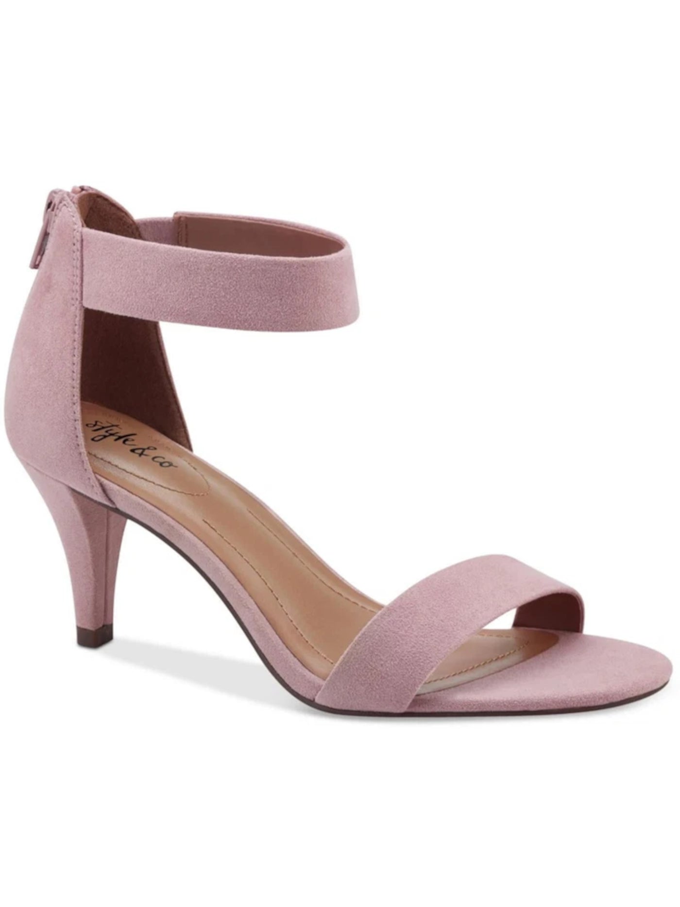 STYLE & COMPANY Womens Pink T-Strap Padded Non-Slip Stretch Mulan Round Toe Wedge Slip On Slingback Sandal 6.5 M