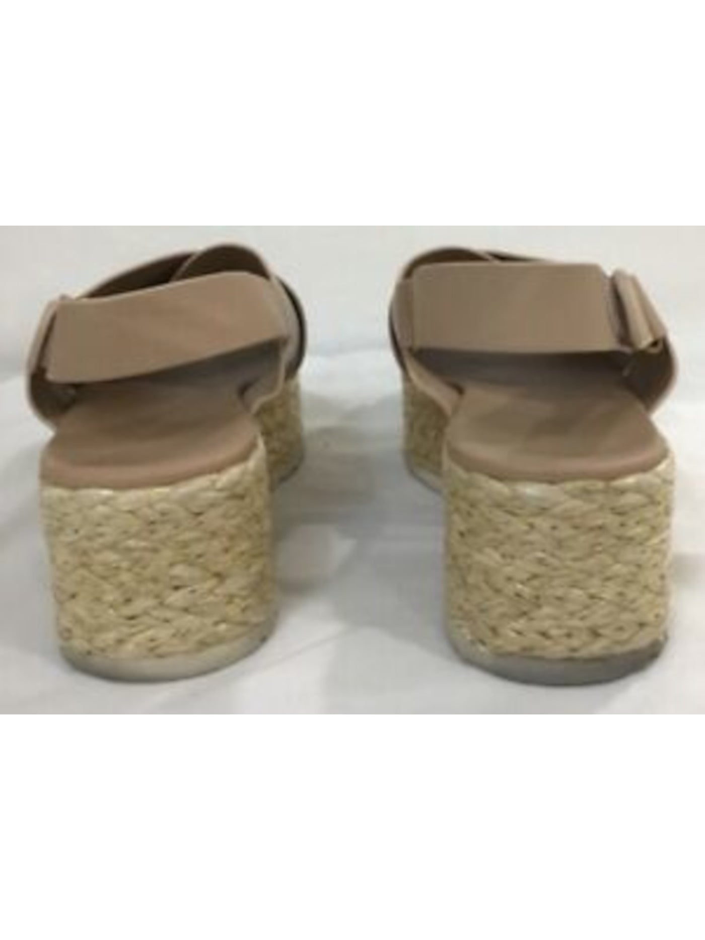 VINCE. Womens Beige 1-1/2" Platform Slingback Strap Padded Jesson Round Toe Wedge Leather Espadrille Shoes 9.5 M