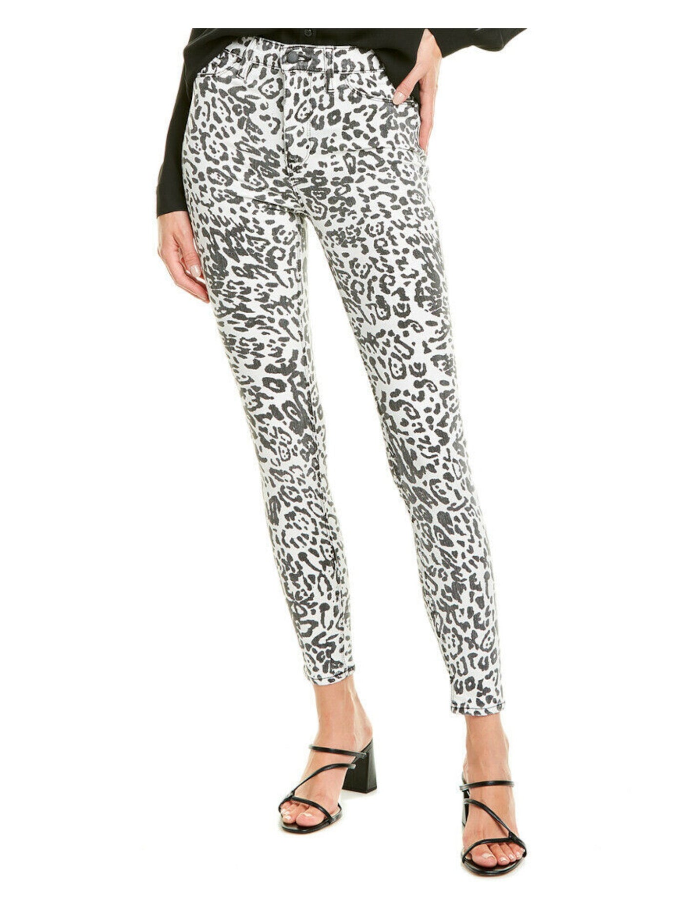 HUDSON Womens Black Animal Print Skinny Jeans Size: 25