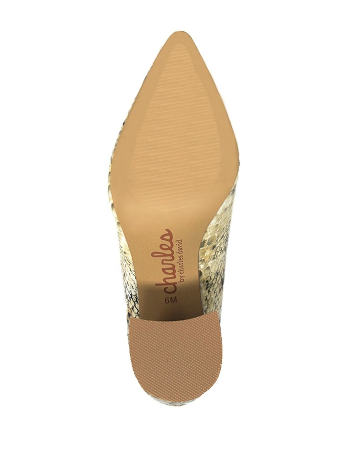 CHARLES BY CHARLES DAVID Womens Beige Snake Skin Padded Vasto Almond Toe Flare Slip On Heels Shoes M