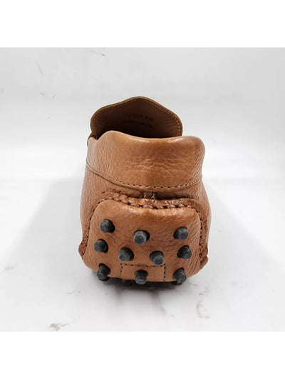 THE MENS STORE Mens Brown Penny Holder Driver Sole Padded Square Toe Slip On Leather Loafers Shoes 8.5 M