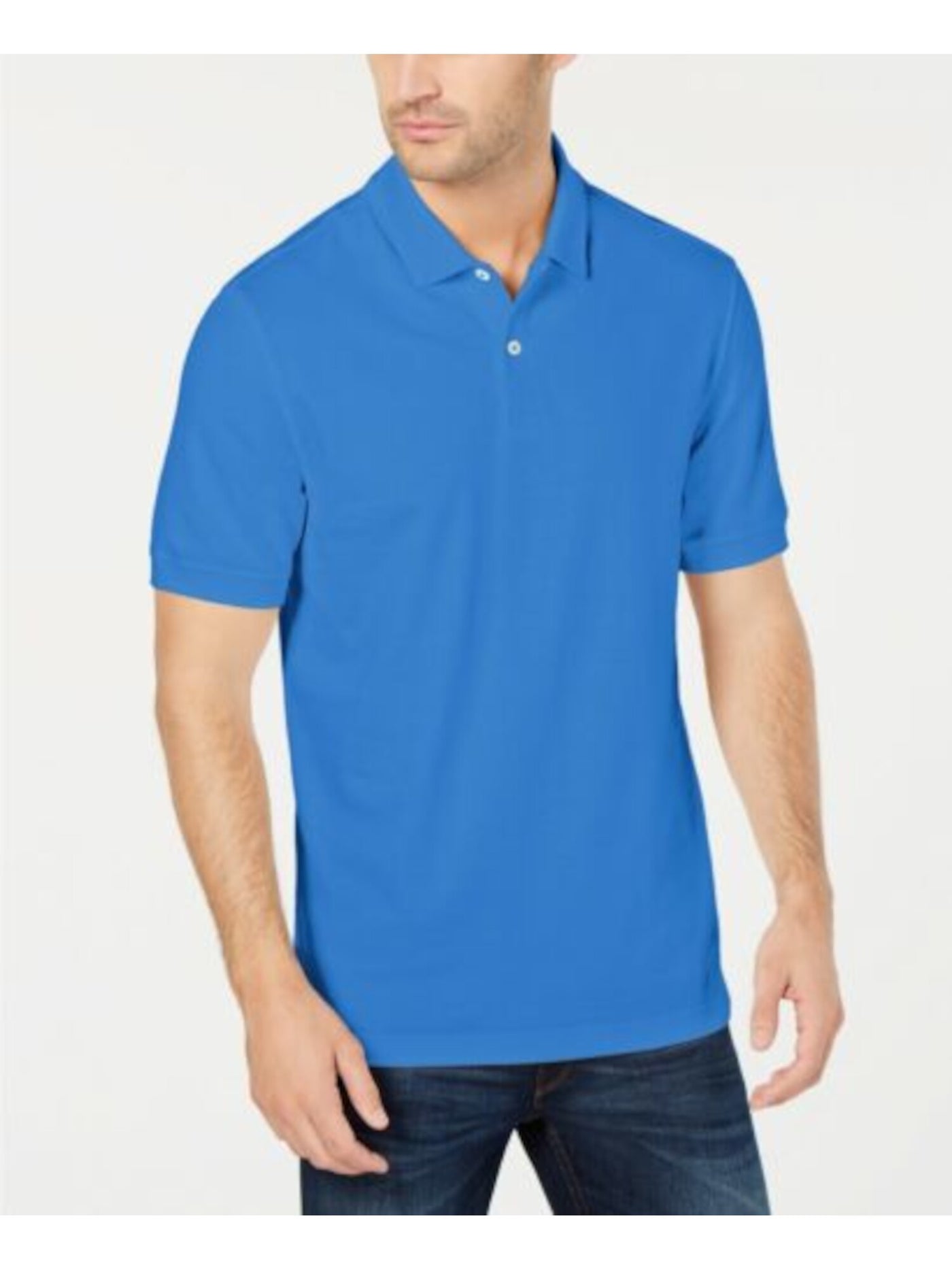 CLUBROOM Mens Blue Stretch Polo M