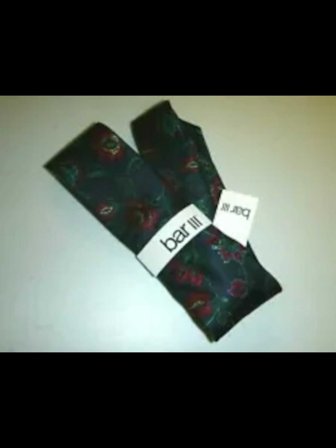 BAR III Mens Navy Floral Slim Neck Tie