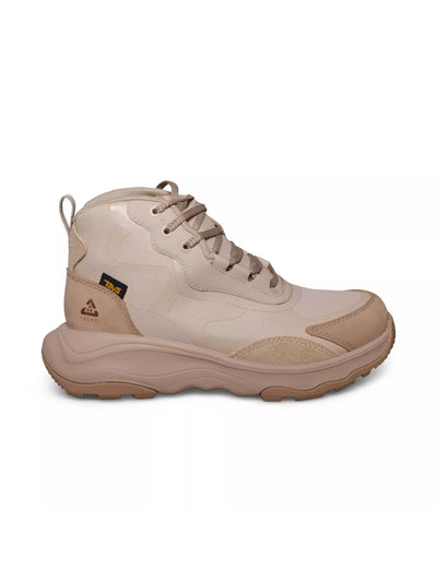 TEVA Womens Beige Mixed Media Hee Pull-Tab Waterproof Treaded Geotrecca Rp Round Toe Wedge Lace-Up Hiking Boots 9.5