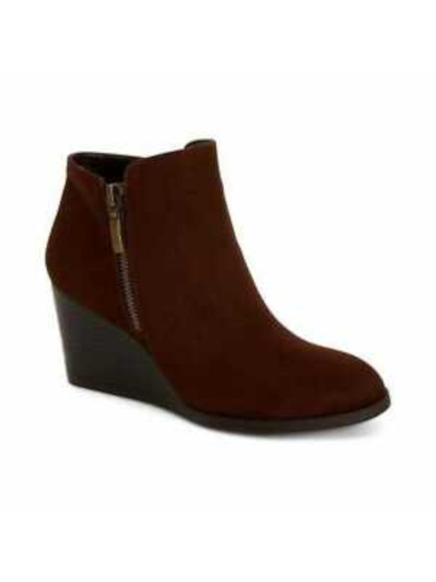 STYLE & COMPANY Womens Brown Cushioned Round Toe Wedge Zip-Up Booties 9.5